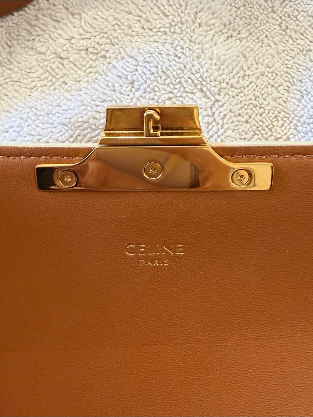Celine Claude Shoulder Bag, Tan - Picture 12 of 16